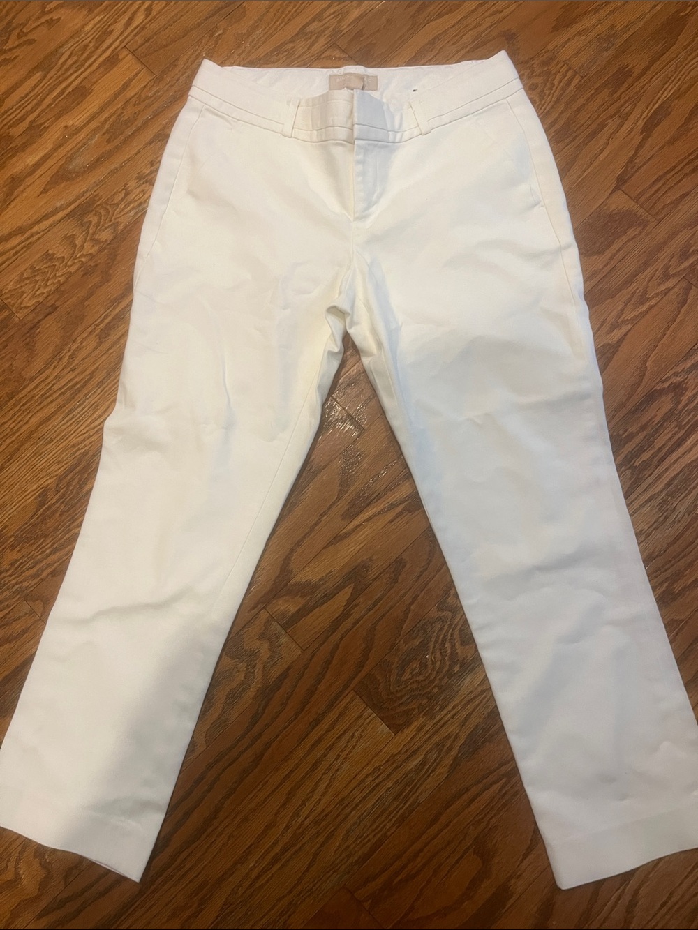 Banana Republic Off-White Straight-Leg Trousers